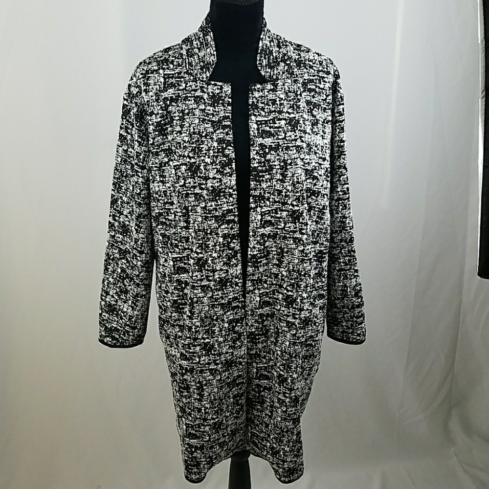 Grace Elements women L black white cardigan